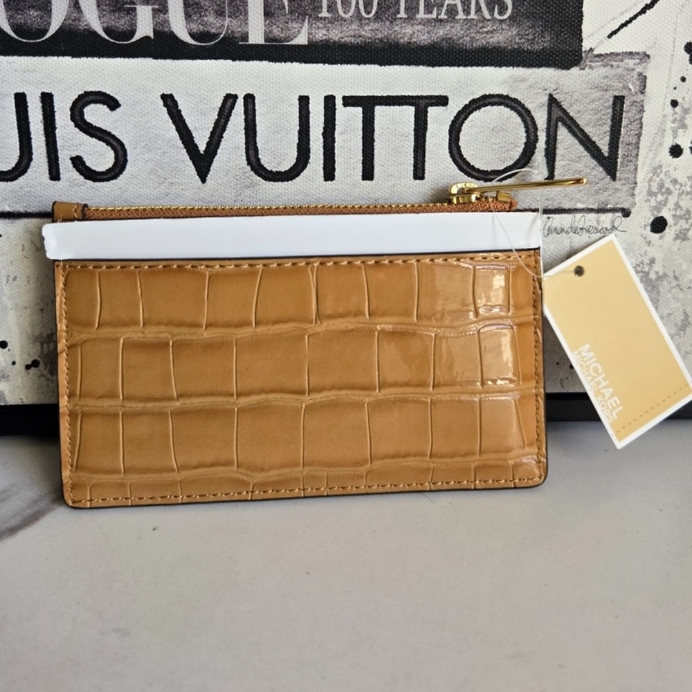 Michael Kors Croc Embossed Card Holder NWT - Picture 3 of 4